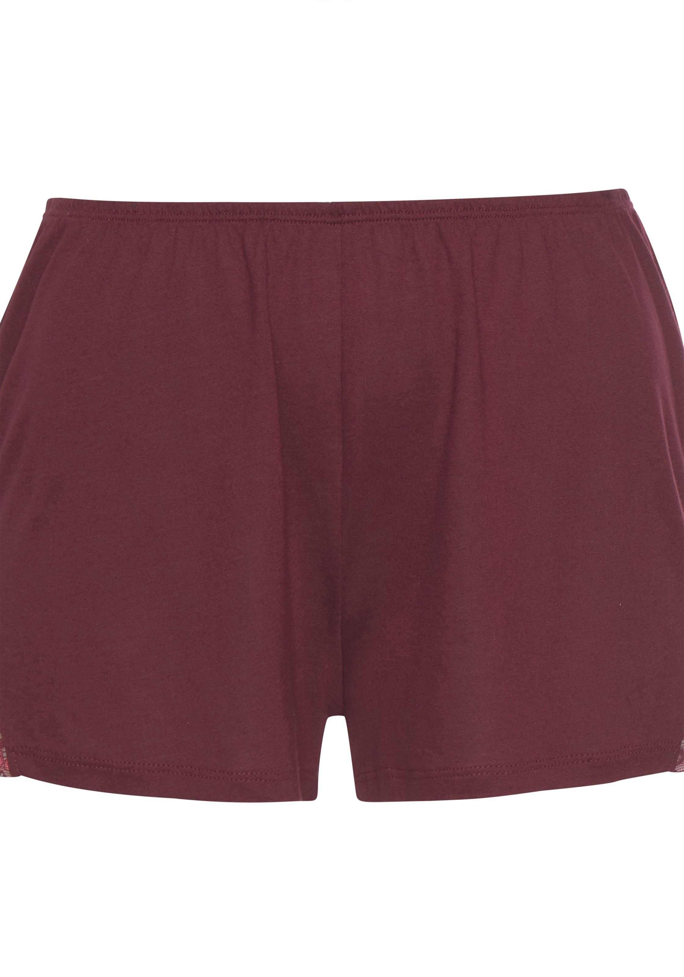 LASCANA - Pijama de pantalón corto en rojo