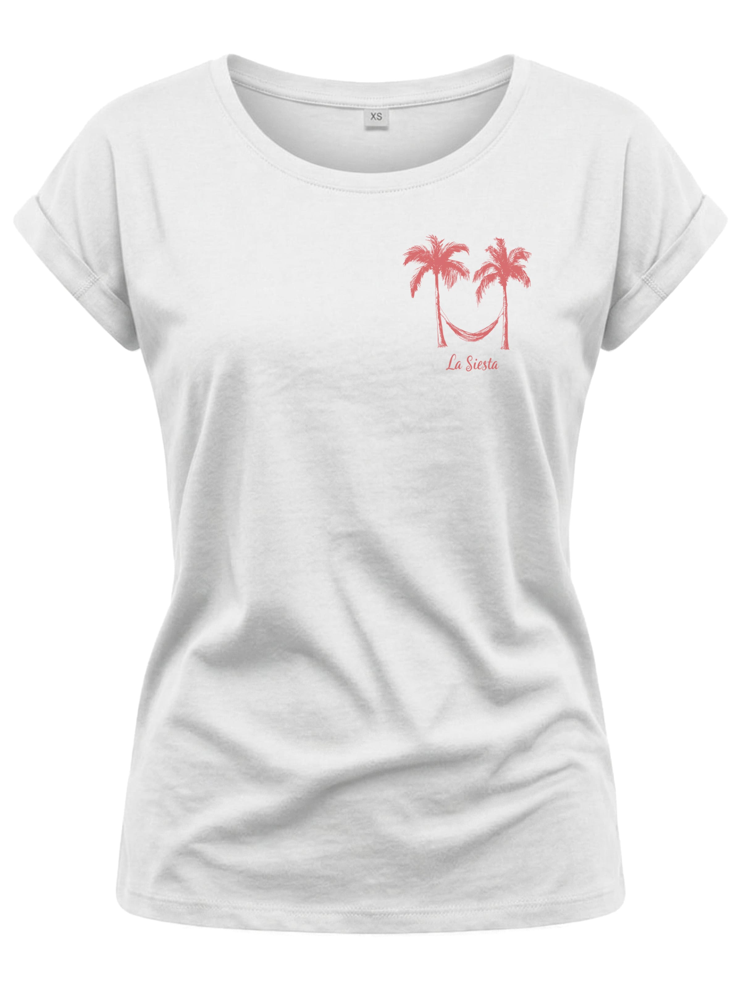 MAKAYA Shirt 'Palmen Hängematte' in White