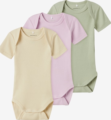 Barboteuse / body NAME IT en beige : devant