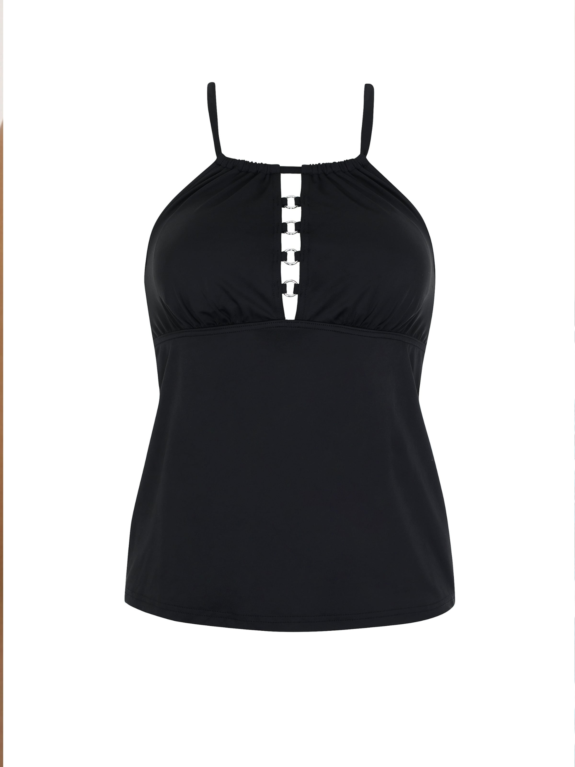 OLYMPIA Tankini-overdel i sort: forside