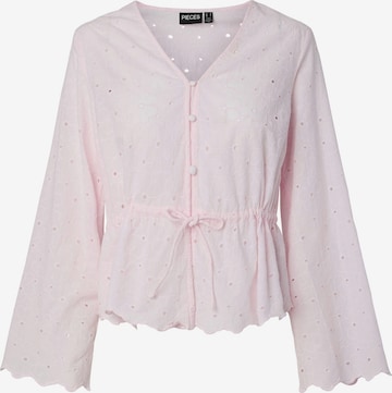 Chemisier 'PCARMORINE' PIECES en rose : devant