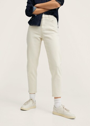 MANGO Regular Jeans 'Newmom' in White: front