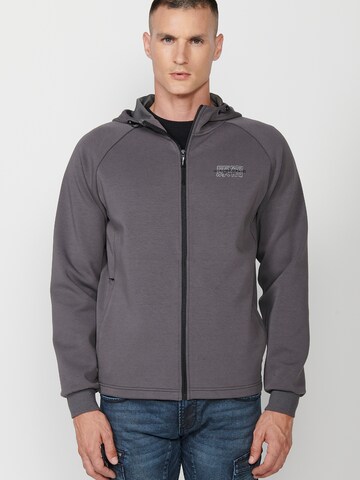 KOROSHI Sweatjacke in Grau: Vorderseite