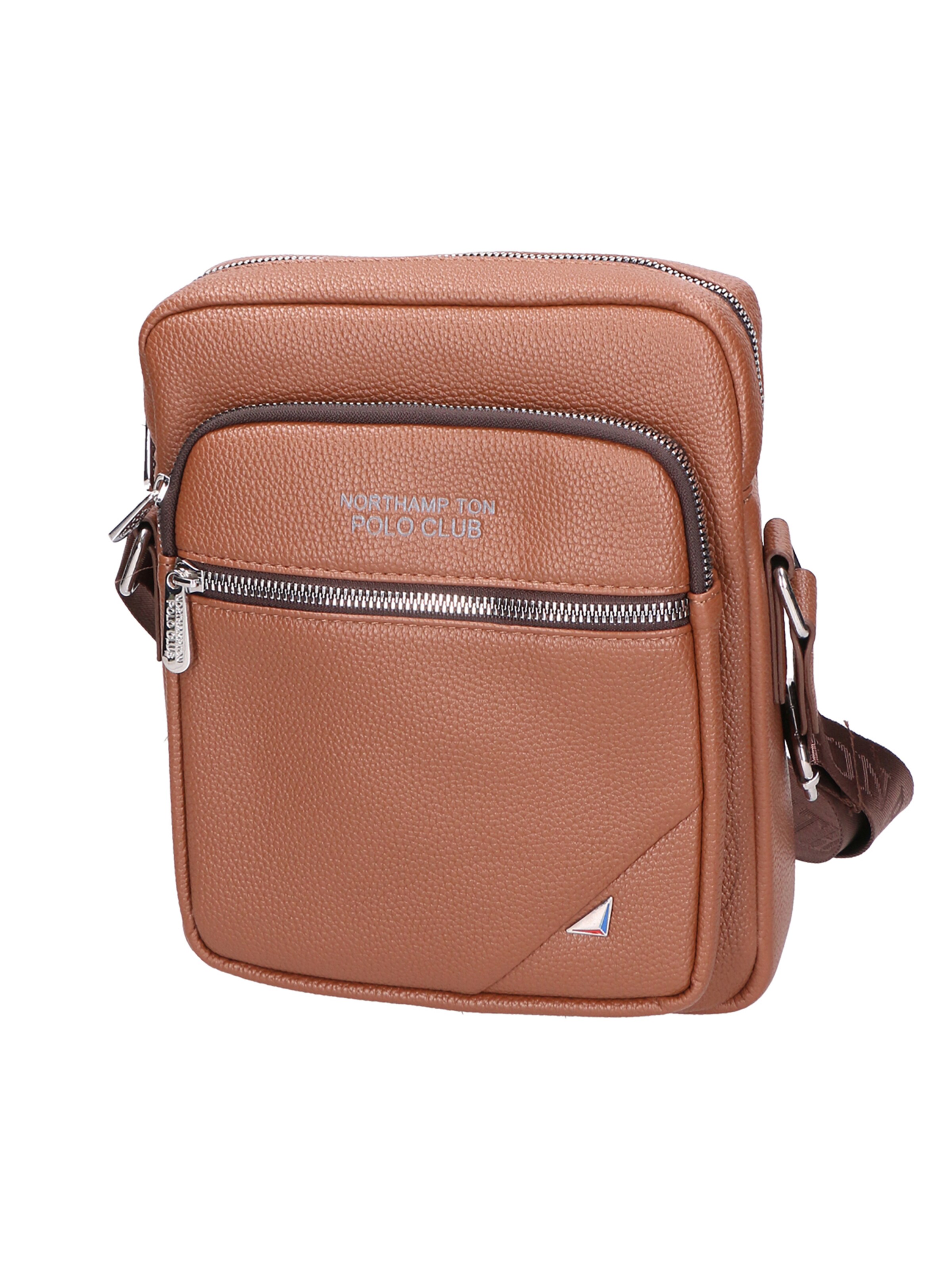 Borsa a tracolla di Northampton Polo Club in marrone: frontale