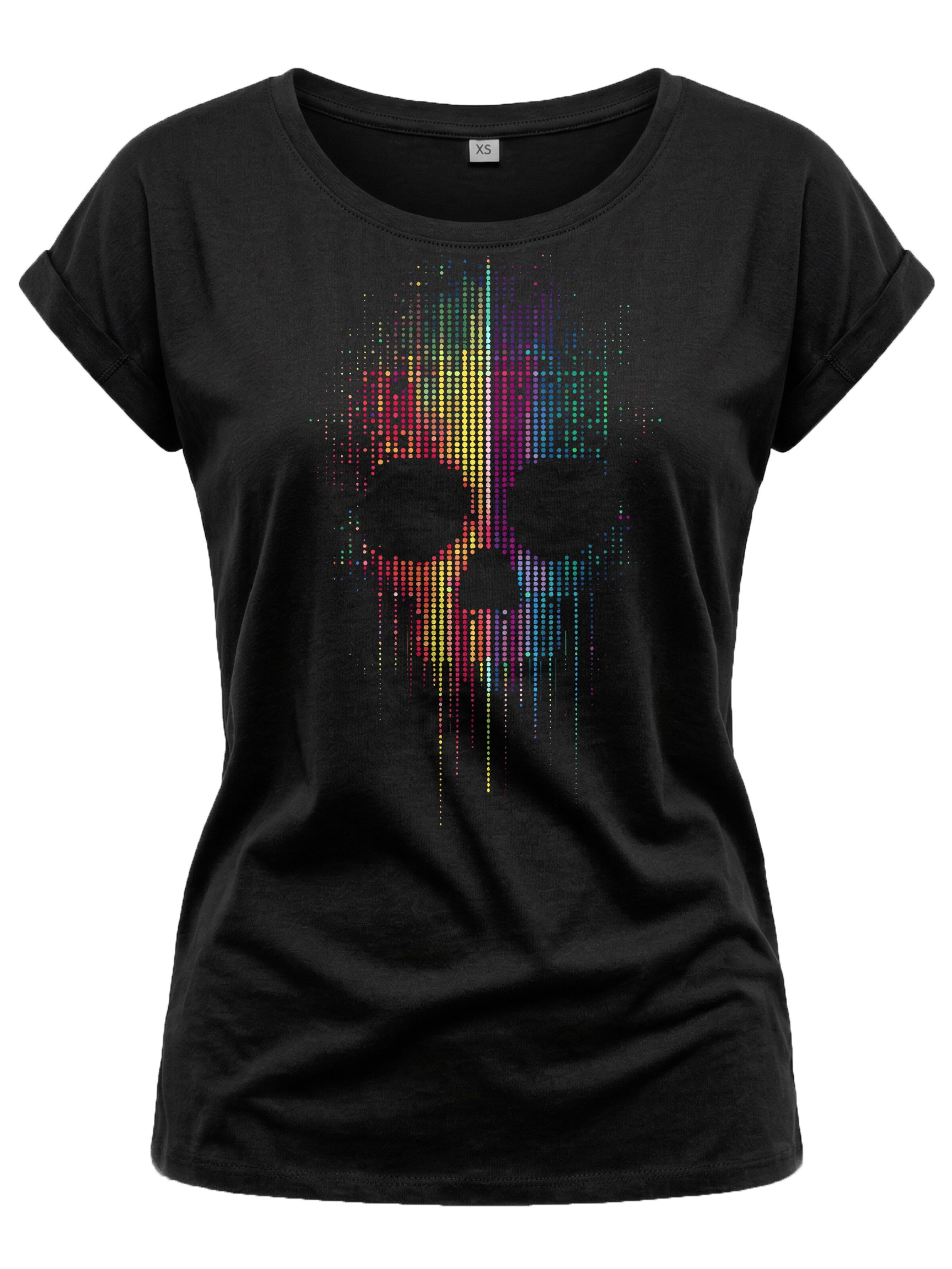 MAKAYA Shirt 'Ai Dot Skull' in Black: front
