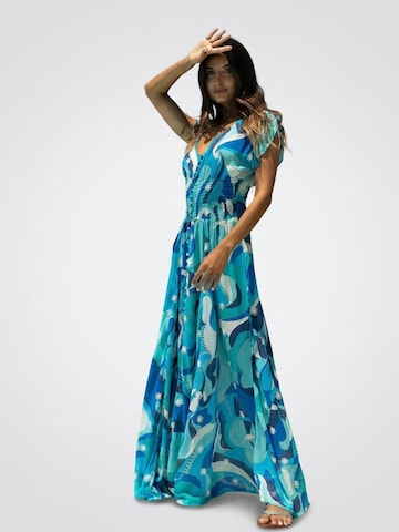 Miss June Dress 'Robe Longue Scarlett' in Blue