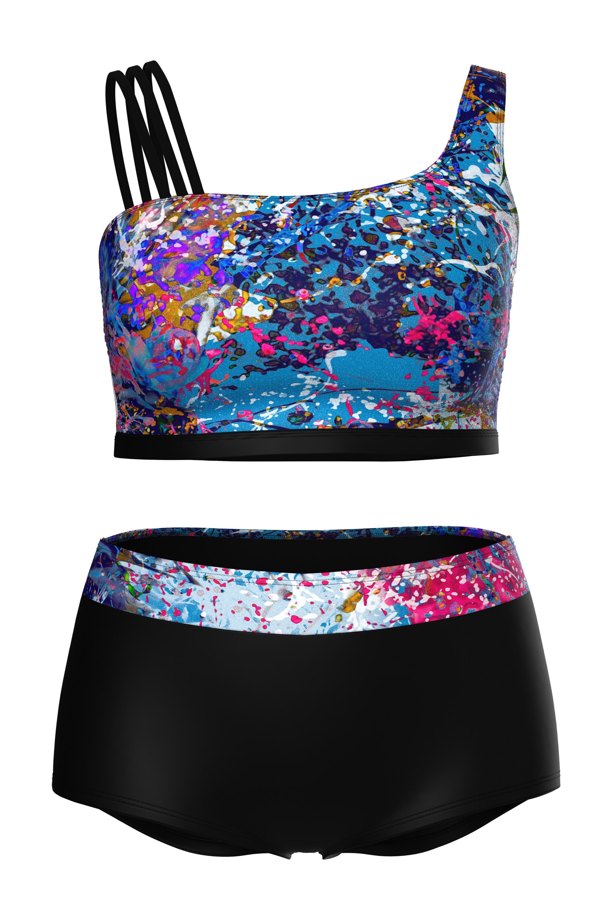 Ulla Popken Bustier Badeanzug in Mischfarben: Vorderseite
