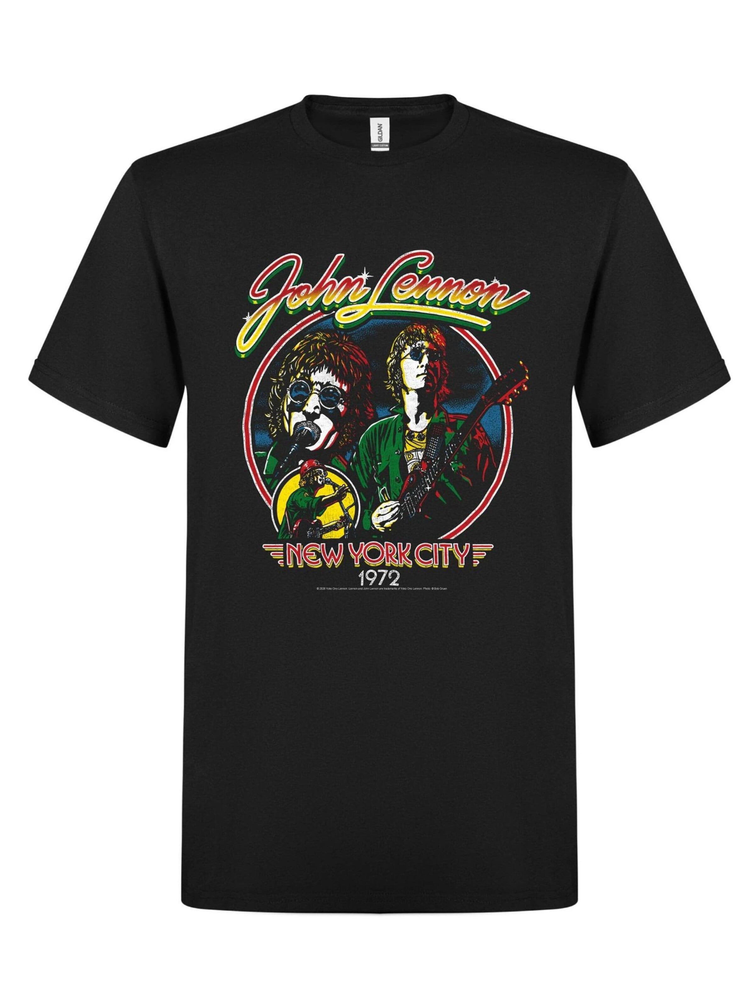 John Lennon Shirt 'John Lennon NYC 1972 T-Shirt' in Black: front