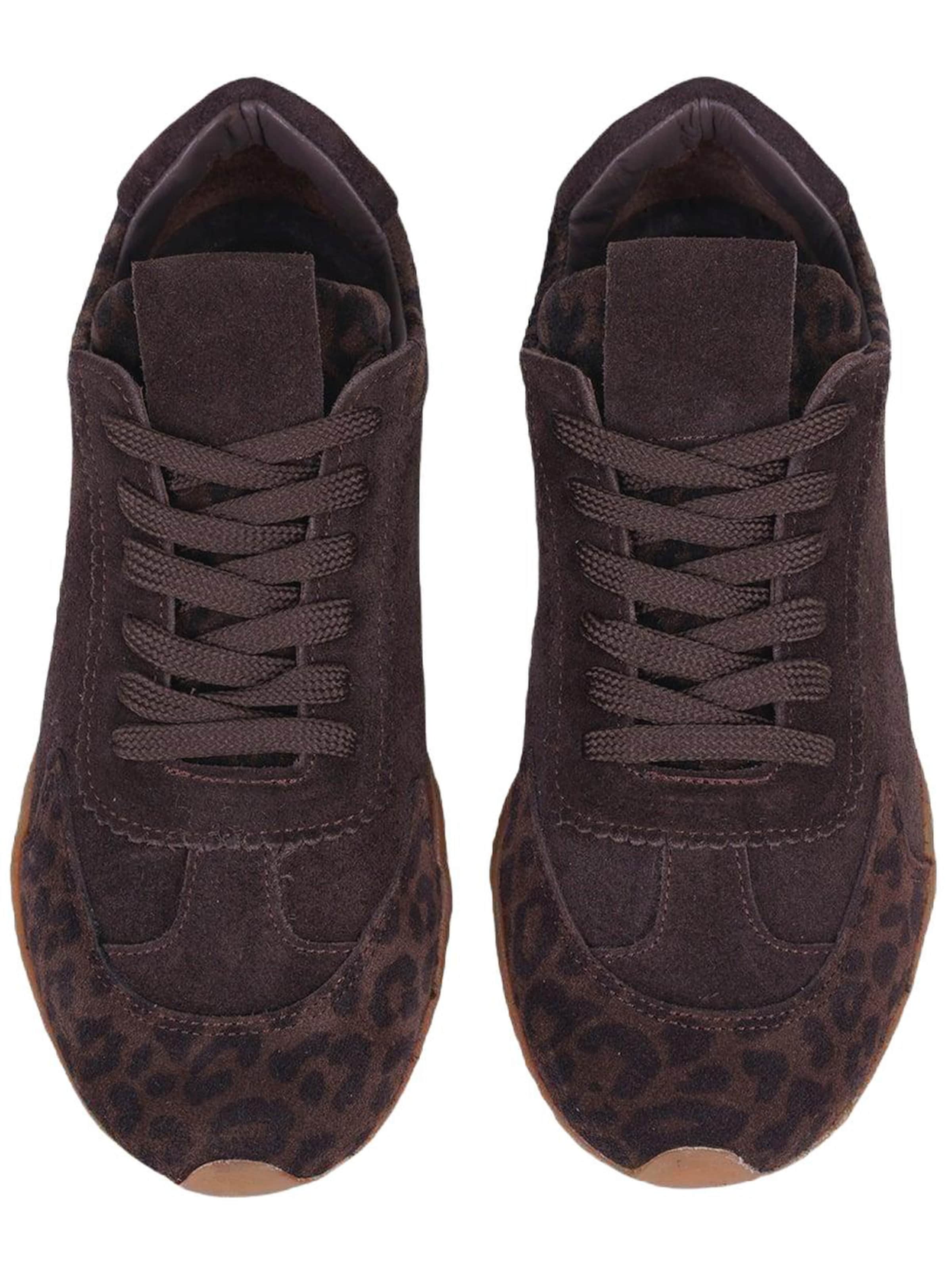 Desa - Zapatillas deportivas bajas 'DESA Damen-Sneaker aus Wildleder mit Leopardenmuster' en marrón