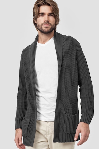 INDICODE JEANS Knit Cardigan in Grey: front