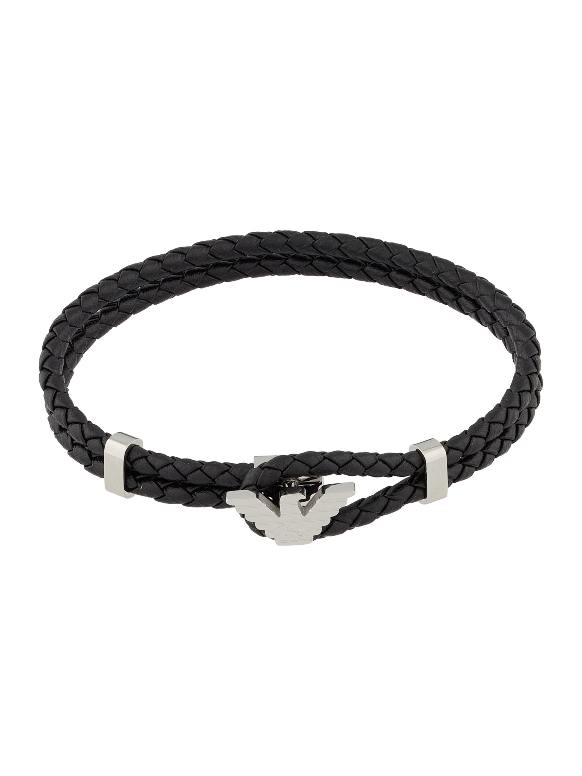 Emporio Armani Zapestnica | črna / srebrna barva, Prikaz izdelka