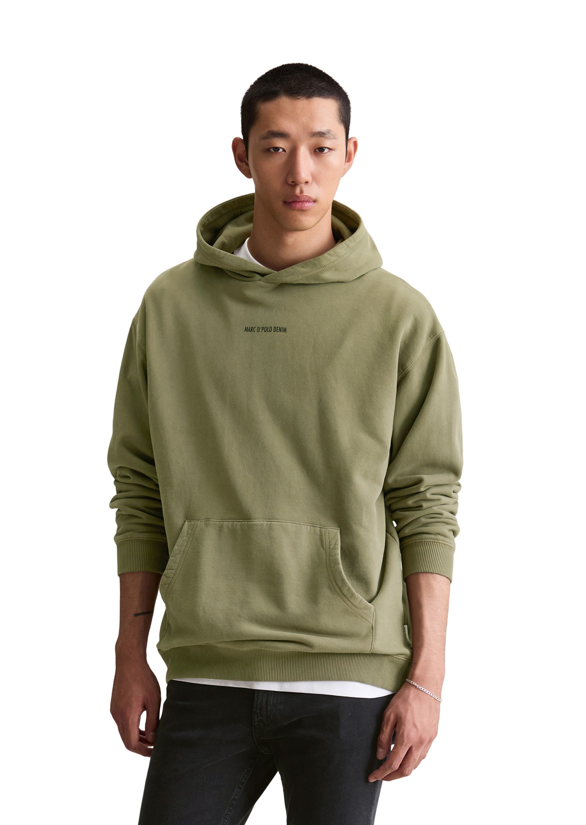 Marc O'Polo DENIM Hoodie in Grün: Vorderseite