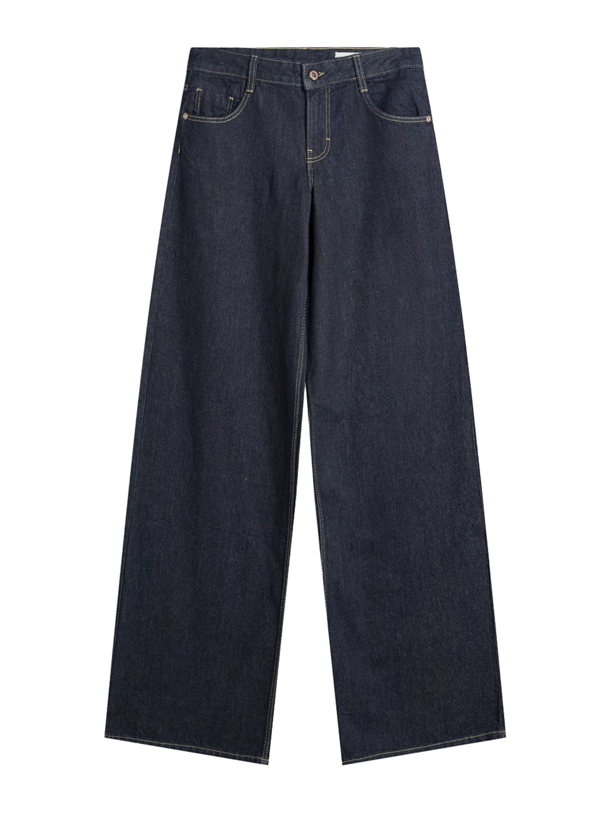 Bershka Široke hlačnice Kavbojke | modra barva: sprednja stran