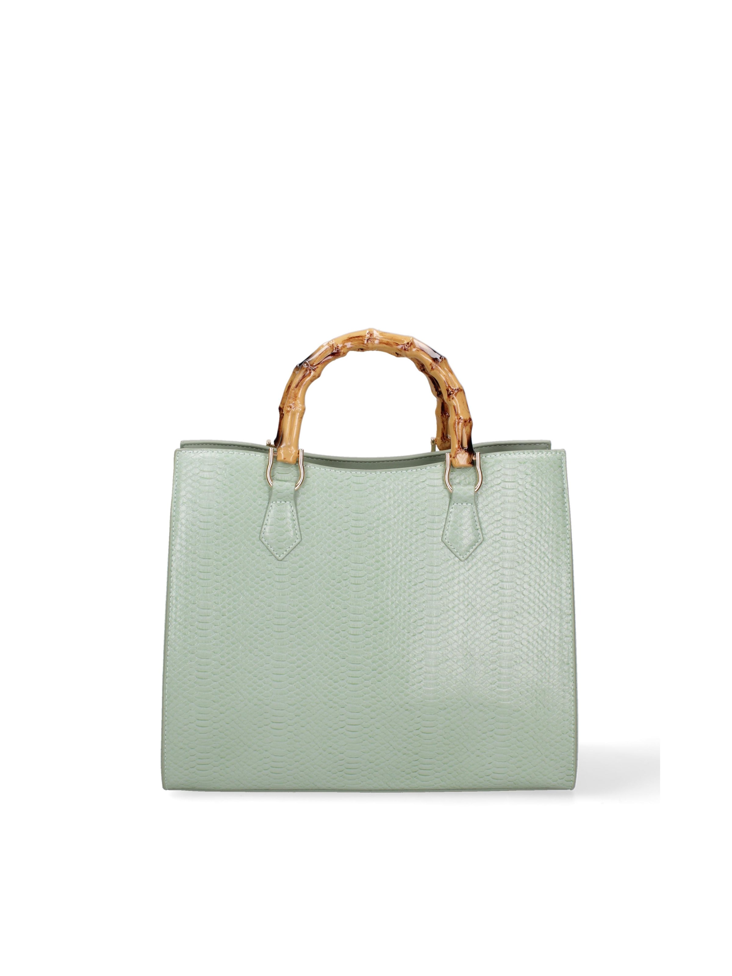 Borsa a spalla 'Borsa a Spalla Donna Ecopelle Vegana con Manico Bambù' di Diana&Co. in verde
