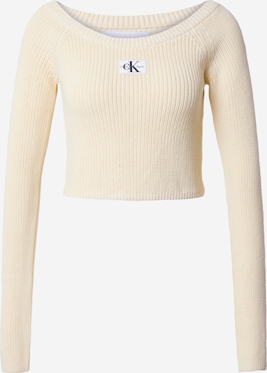 Calvin Klein Jeans Pulover u svijetložuta / bijela, Pregled proizvoda