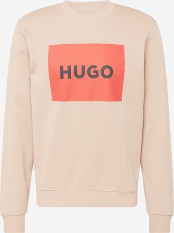 HUGO Red Sweatshirt 'Duragol' in Beige: front
