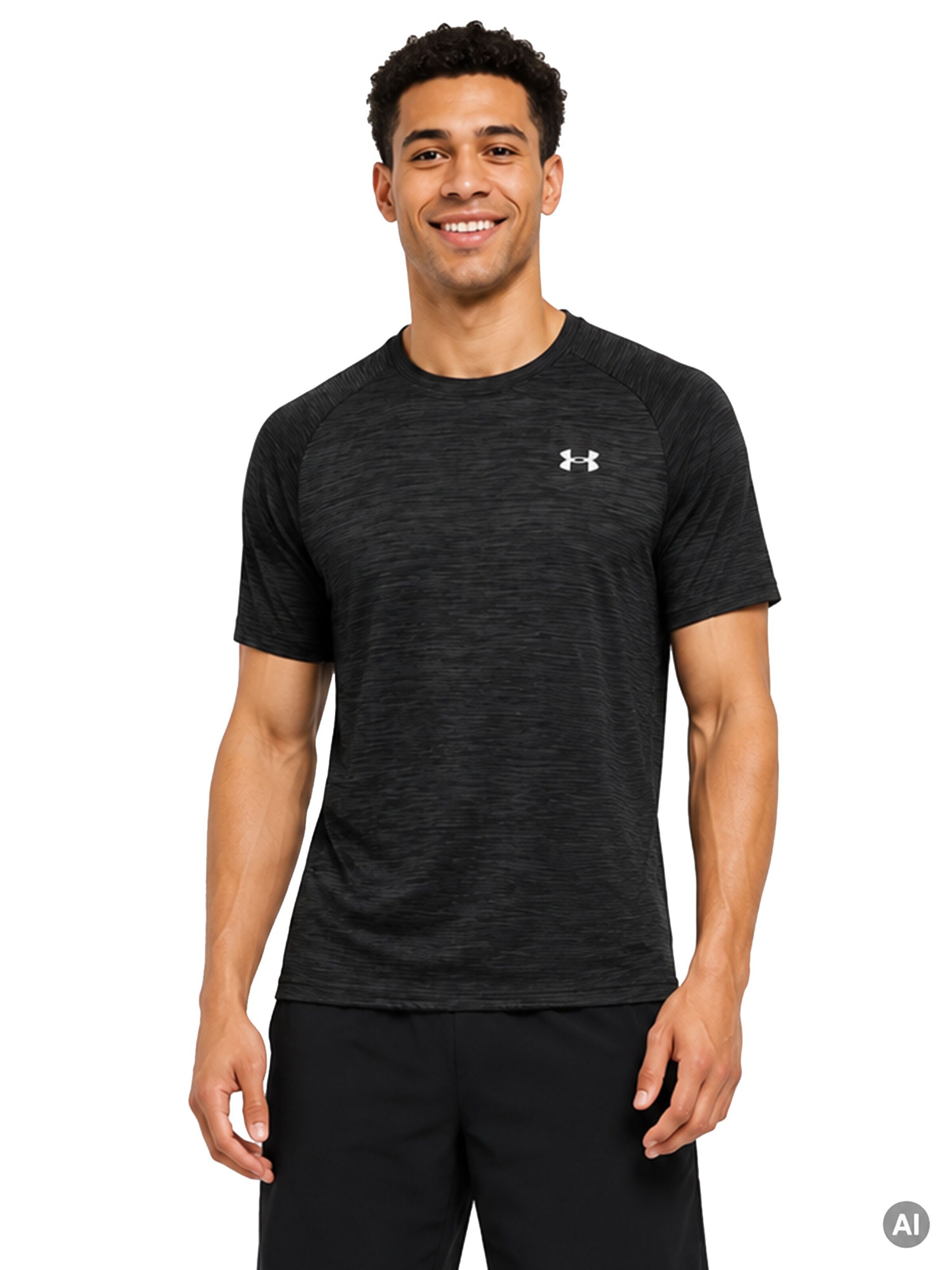 UNDER ARMOUR Performance Shirt 'Tech Textured SS' in Black