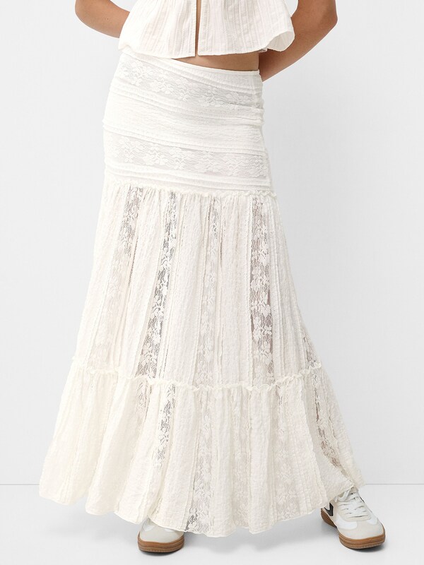 Bershka Skirt in Light Beige