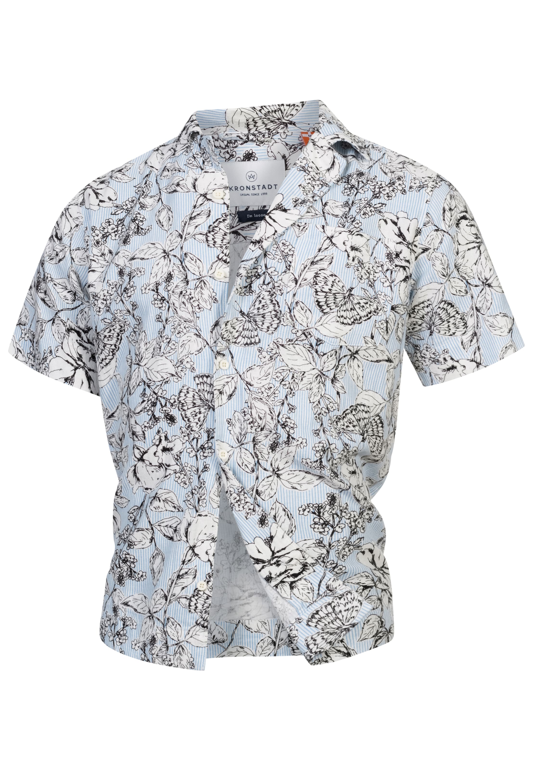 Coupe regular Chemise 'Bridge' Kronstadt en bleu : devant