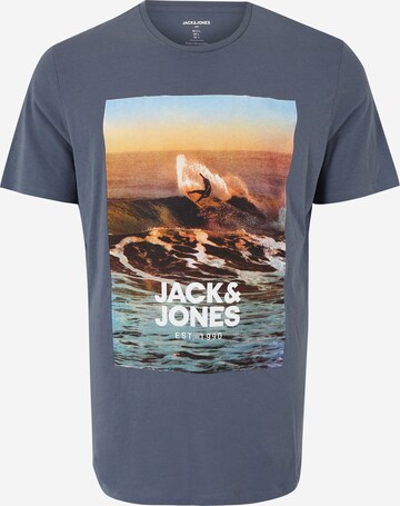 Jack & Jones Plus Tričko 'GEM' – modrá: přední strana