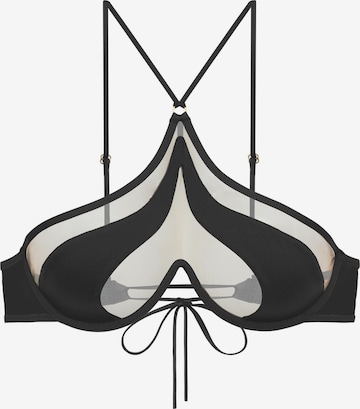 GOD SAVE QUEENS Bikinitop 'Mia' in Schwarz: Vorderseite