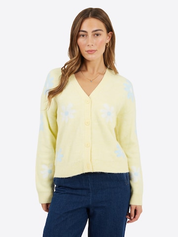 BRAVE SOUL Gebreid vest in Geel: voorkant