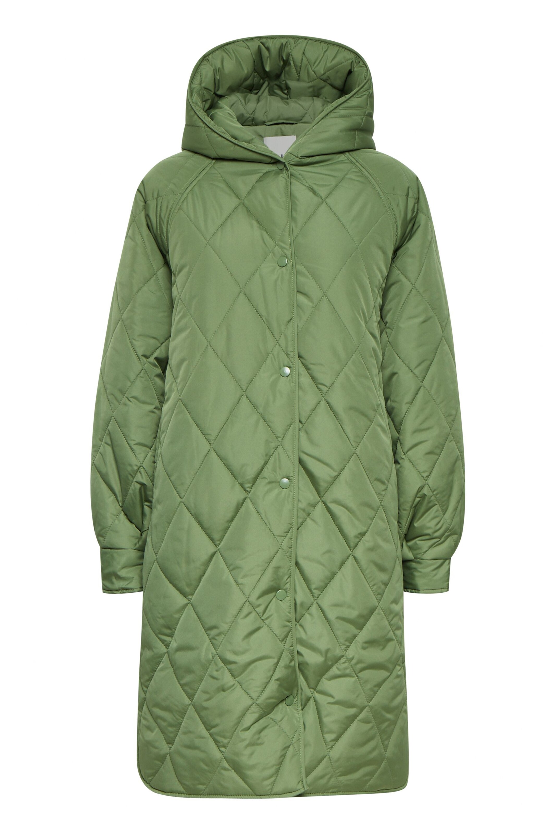 Manteau mi-saison ICHI en vert : devant