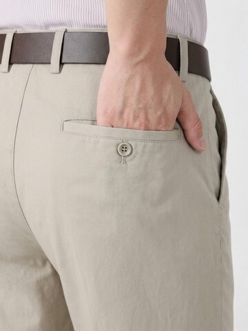 ALLTHEMEN Regular Pleat-Front Pants 'Stofffall' in Beige