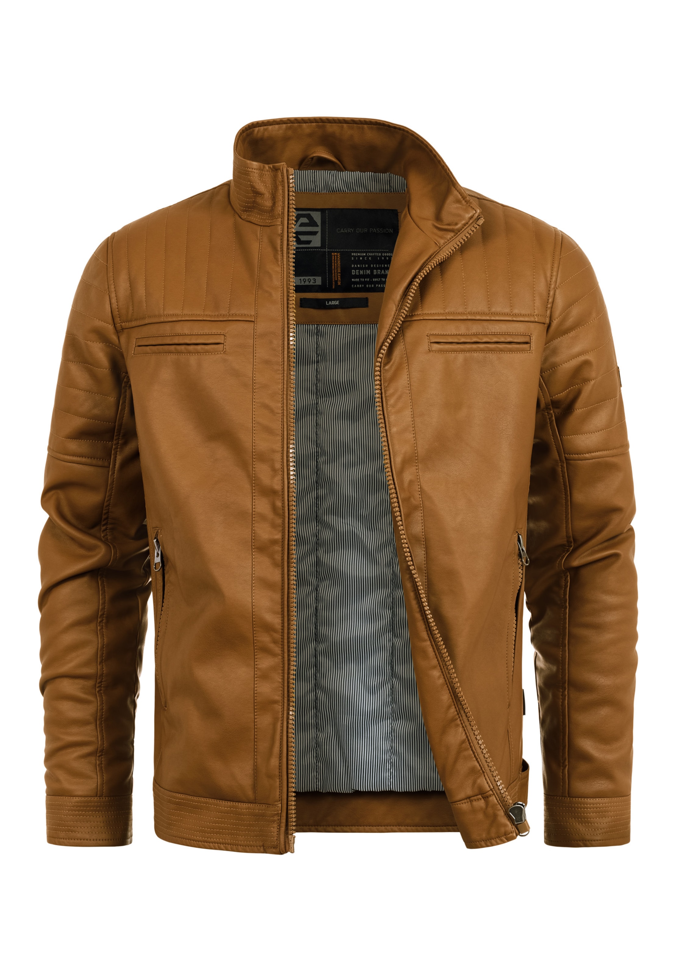 INDICODE JEANS Tussenjas 'Brook' in Bruin: voorkant