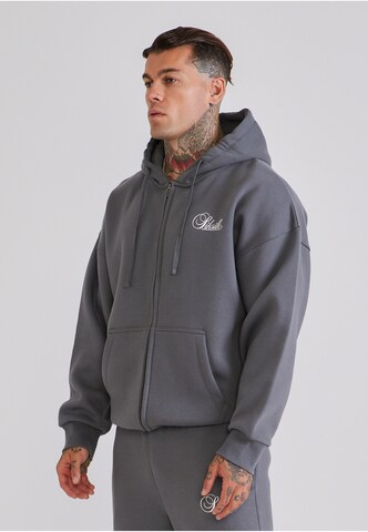 SikSilk Zip-Up Hoodie 'Essentials' in Grey