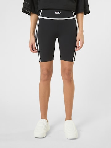FILA - Slimfit Pantalón 'CONFINI slim contrast tape shorts' en negro: frente