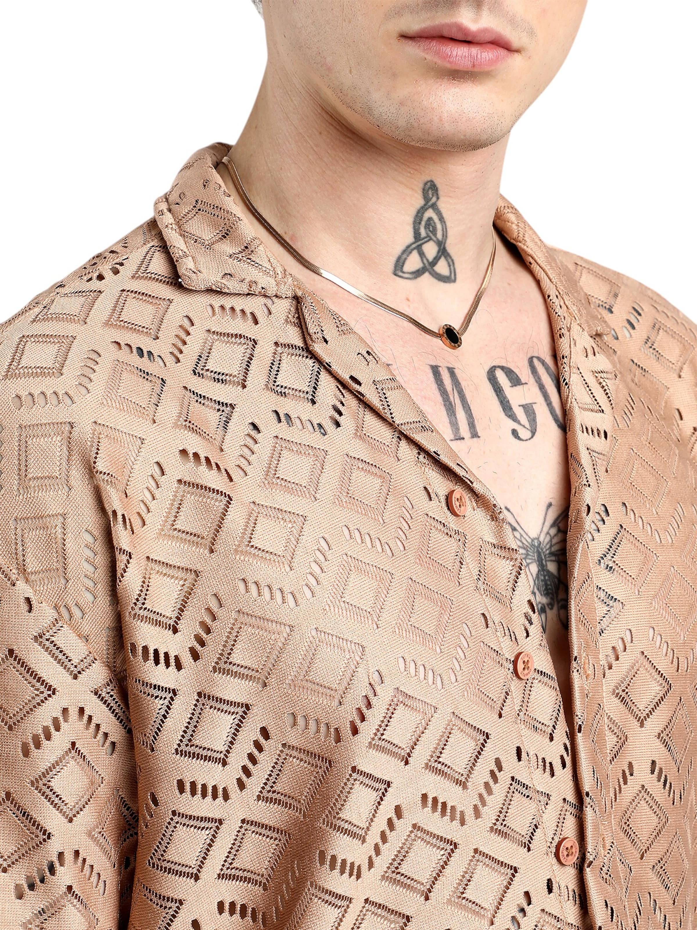 Campus Sutra Средняя посадка Рубашка 'Tamsyn' в Коричневый