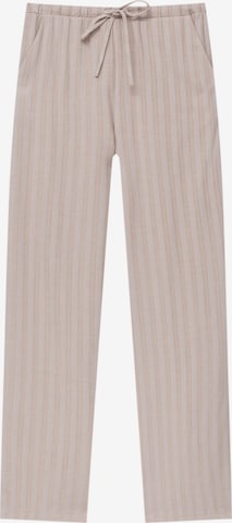 Pull&Bear Wide leg Trousers in Brown: front