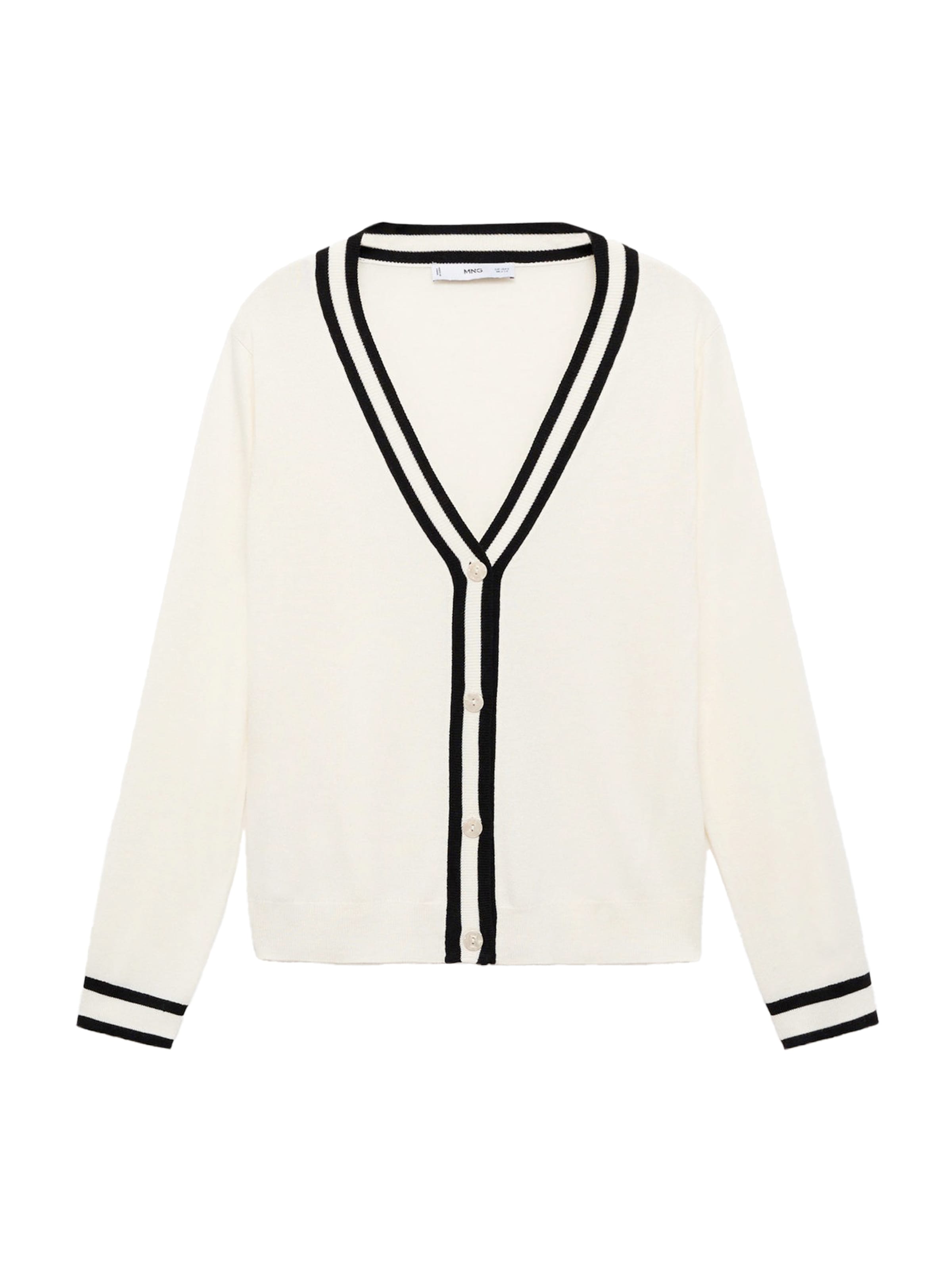 MANGO Kardigan 'LUCCO' - béžová / černá, Produkt