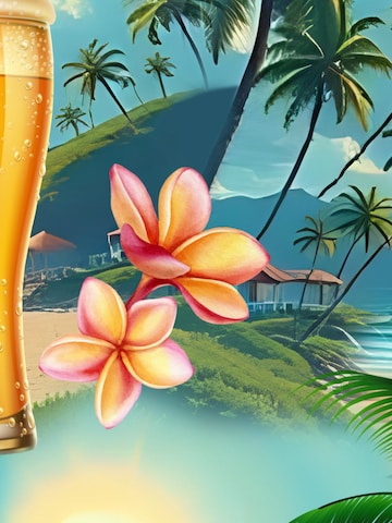Hawaiihemdshop.de - Regular Fit Camisa 'Hawaiihemd Sunshine Beer' em azul
