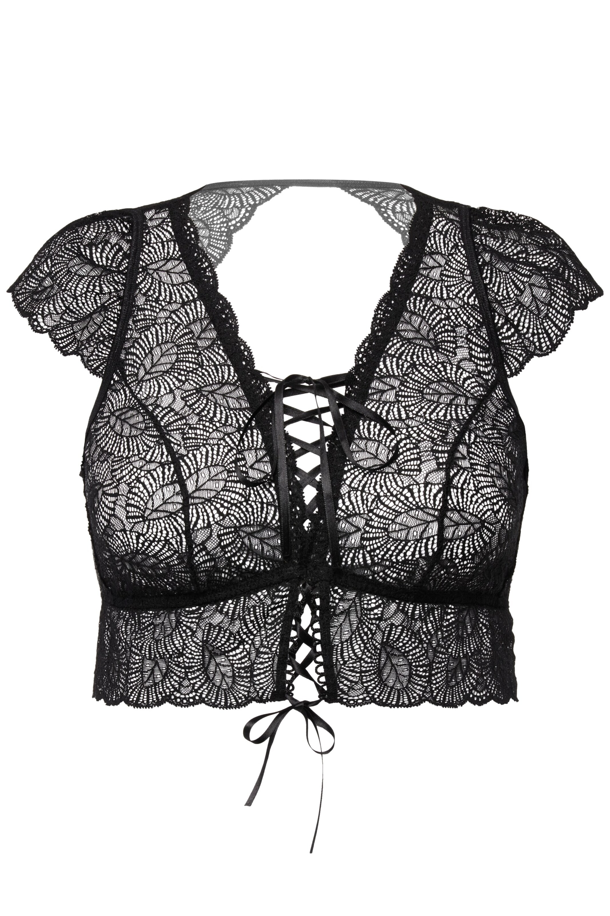 Ulla Popken Bustier BH in Zwart: voorkant