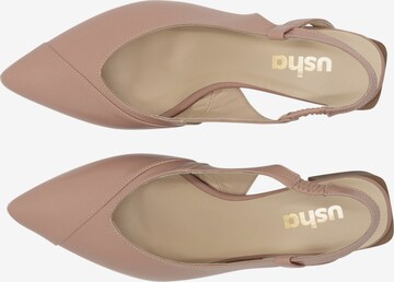 Usha Дамски обувки на ток с отворена пета в розово