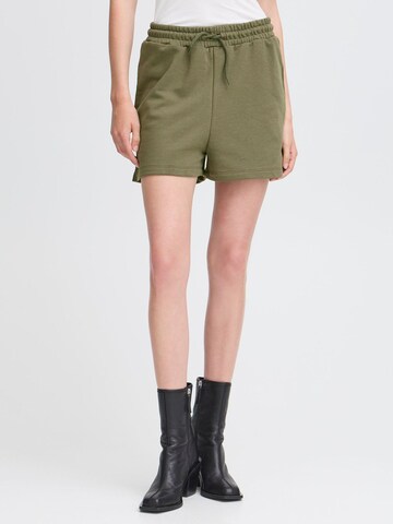 ICHI - regular Pantalón en verde: frente