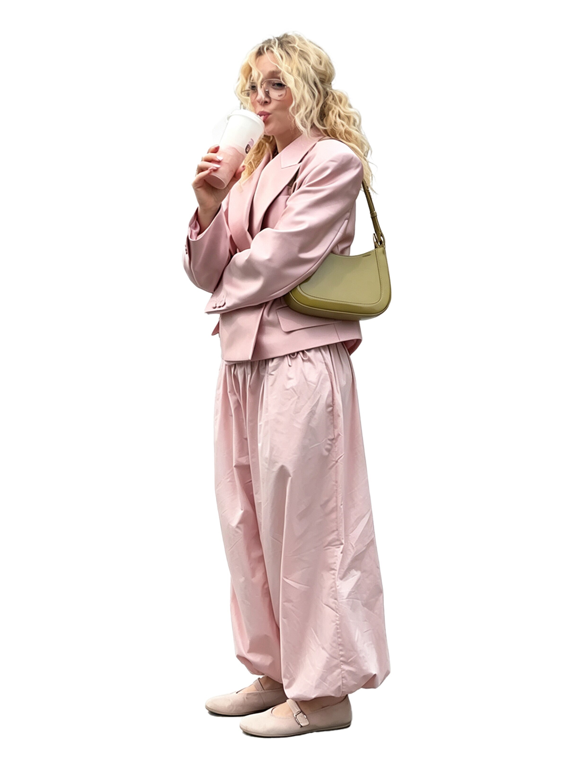 KoJooin Spodnie 'Damen Baumwollweite Lässige Culotte Hose – Modische, lockere Laternenhose für entspannte Looks' w rozmiarze 40 w kolorze różowym, Podgląd produktu