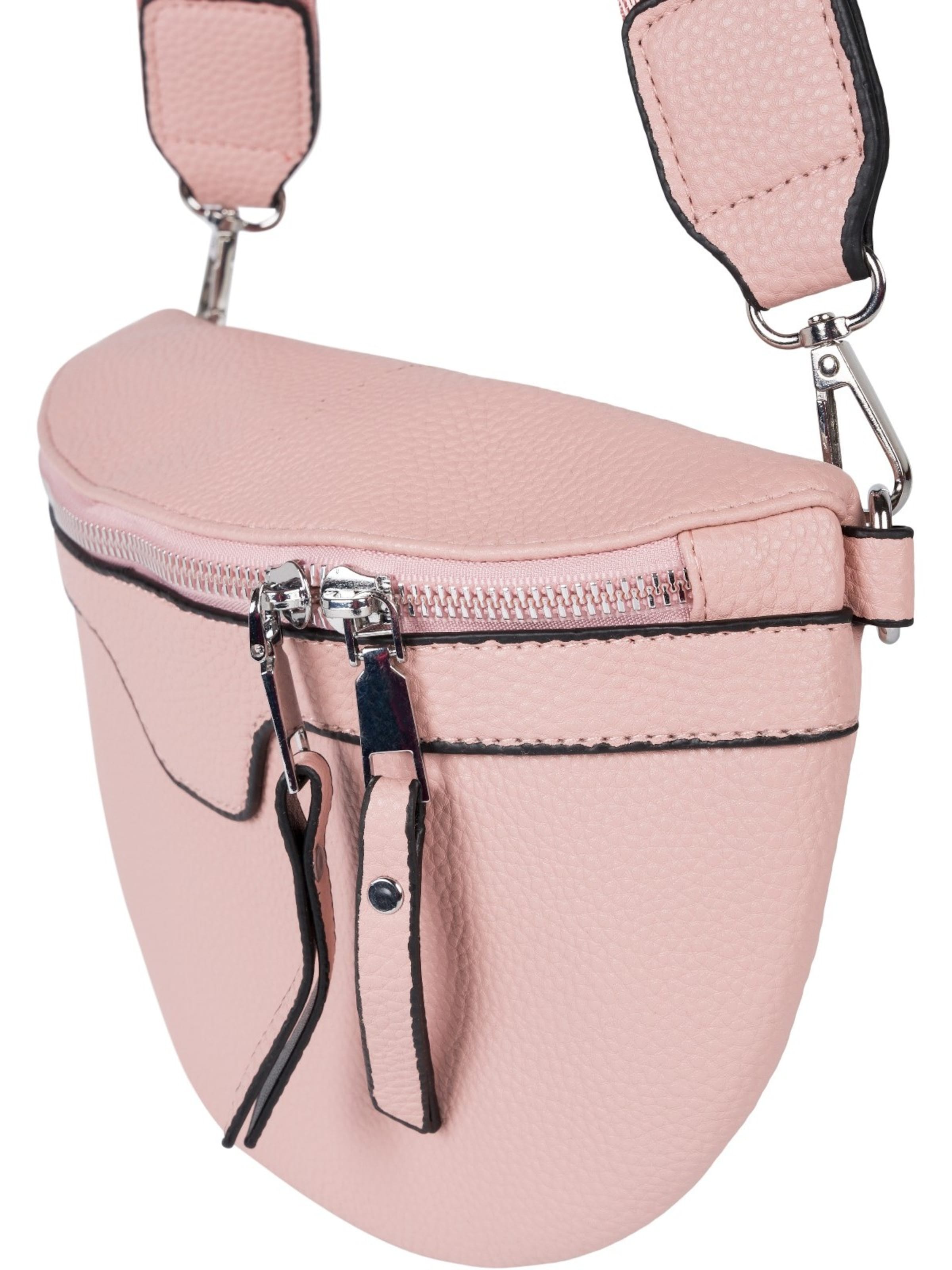 styleBREAKER Crossbody Bag 'Halbmond Umhängetasche Uni' in Pink: front