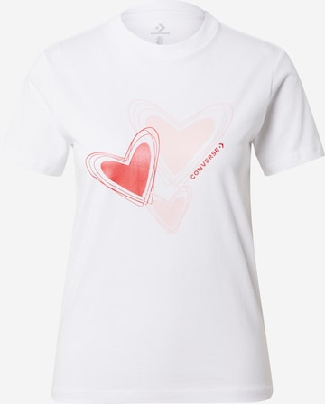 CONVERSE T-Shirt 'RADIATING LOVE' in Weiß: predná strana