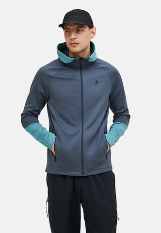 PEAK PERFORMANCE Fleece jas in Grijs: voorkant