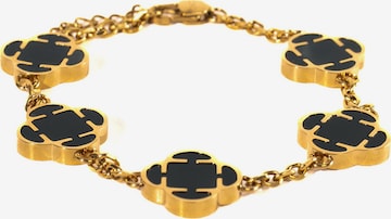 Eternal Bracelet 'Onyx Clover' in Gold: front