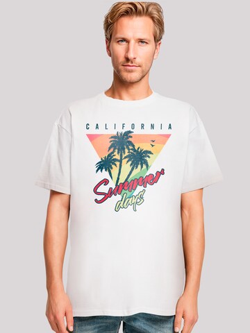 F4NT4STIC Shirt 'California Palmen Retro' in Wit: voorkant
