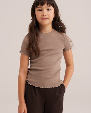 WE Fashion Shirt in Bruin: voorkant