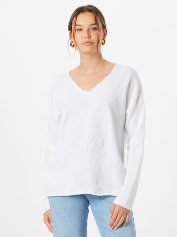 Zwillingsherz Sweater 'Kornelia' in White: front