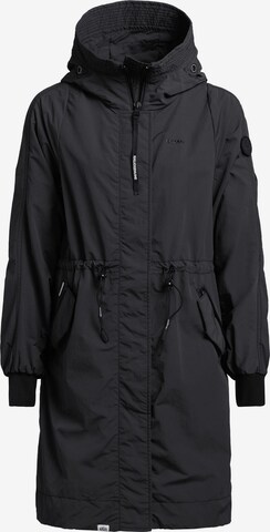 khujo Between-Seasons Coat 'Silica' in Black: front