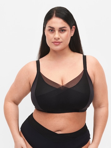 Devoted by Zizzi Bralette Bra in Black: front