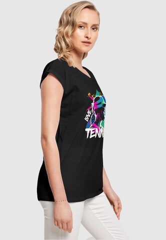 Merchcode Shirt 'Tennis Love, Sweat' in Zwart