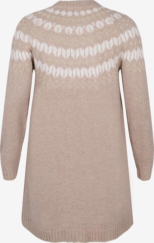 Zizzi Knit dress 'CASIMONE' in Beige